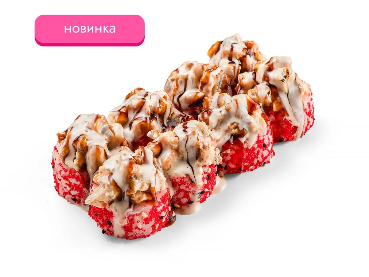 Ролл с угрем и ореховым соусом